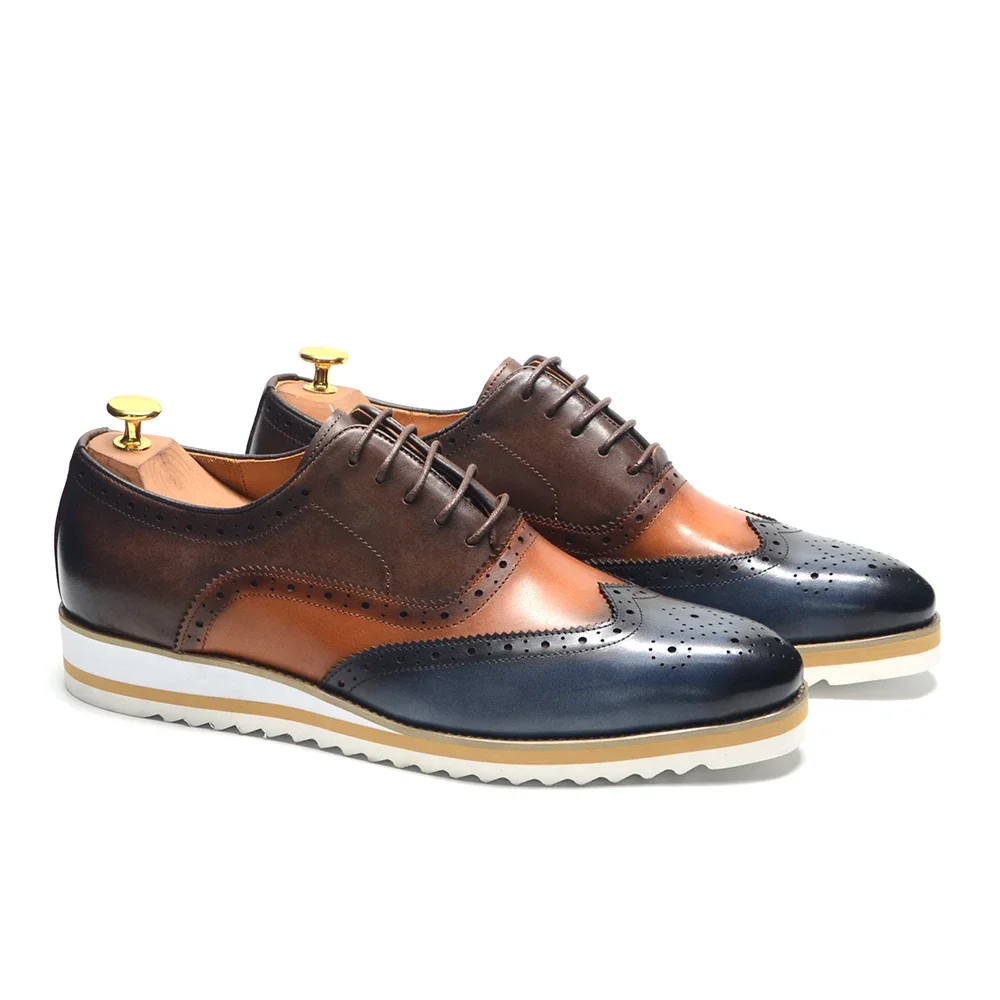 Men Shoes Classic - Man Sneaker Genuine Leather Casual Dress