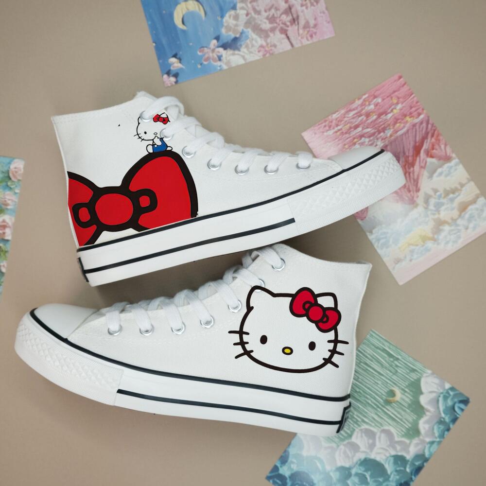 Men Shoes Models - 2026 Cute Hello Kitty Canvas Shoes