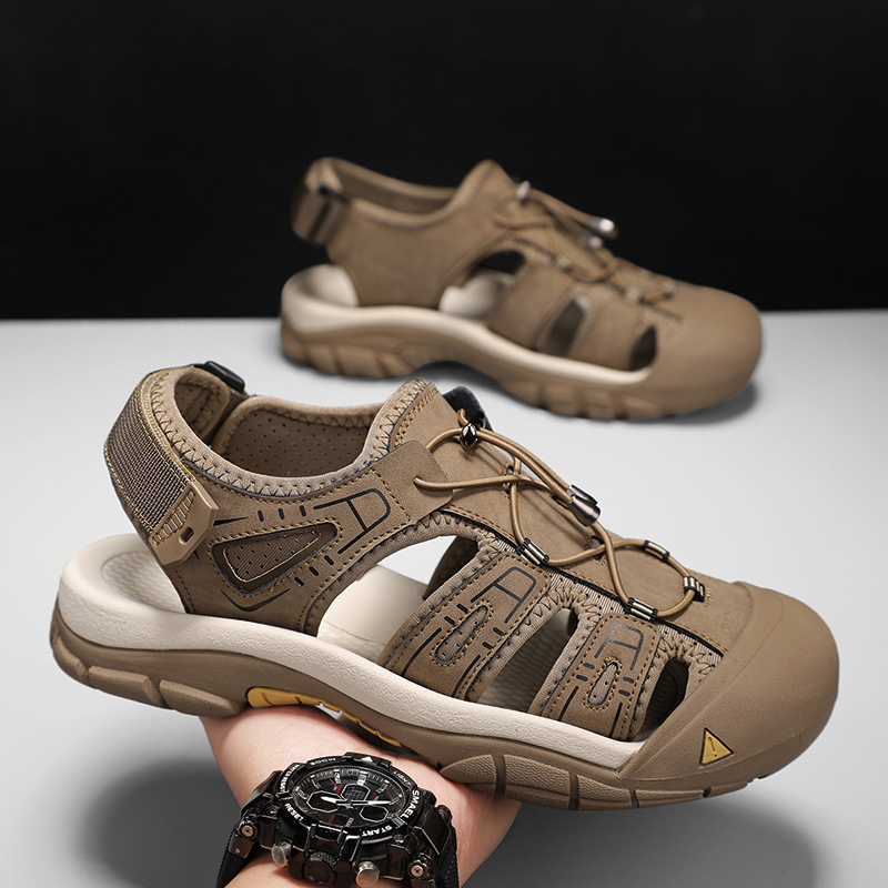 Men's Handmade Simple Sandals, - Men Shoes Velcro บทวิจารณ์และราคา