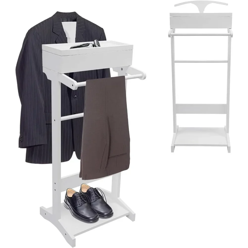 wood men valet stand with draw - Men Shoes Rack บทวิจารณ์และราคา