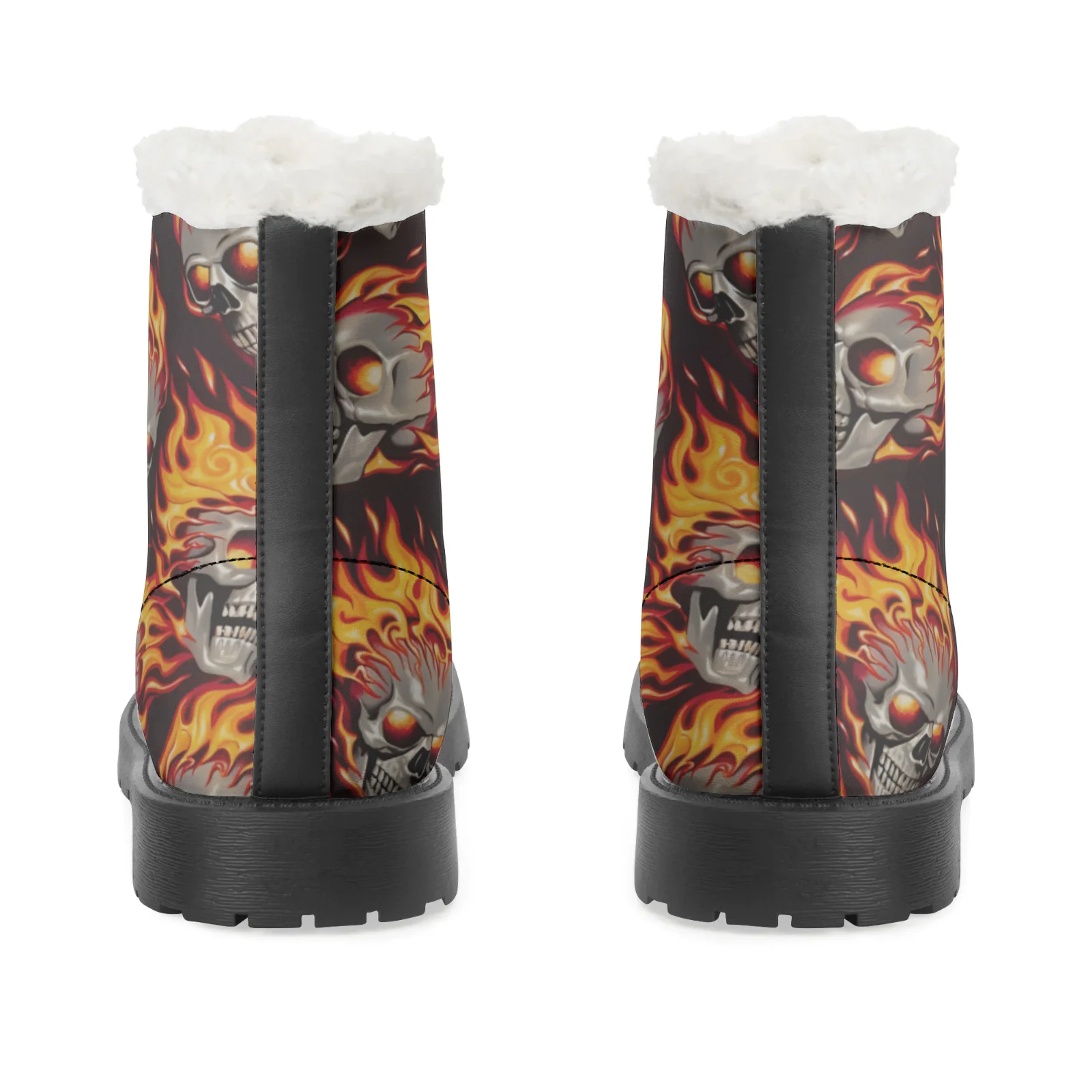 Fire Skull Patterns Snow Boots - Men Shoes Eu To Us Size บทวิจารณ์และราคา