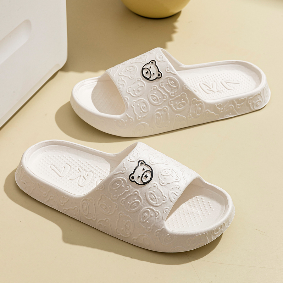 Printting Cute Bear Women Slip - Men Shoes Style บทวิจารณ์และราคา