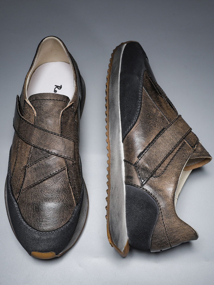 Retro Men's Shoes New Velcro T - Men Shoes Velcro บทวิจารณ์และราคา
