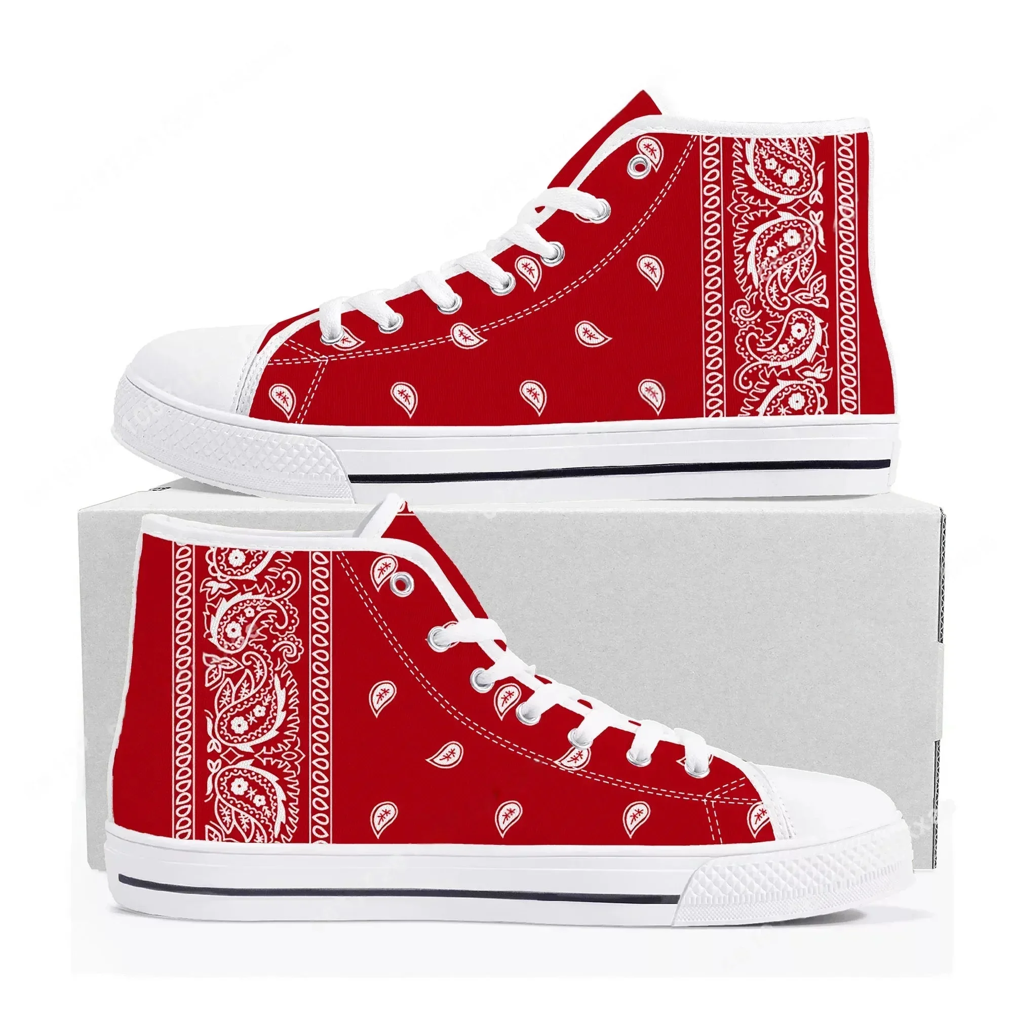 Bandana Paisley High Top Sneak - Men Shoes Red บทวิจารณ์และราคา