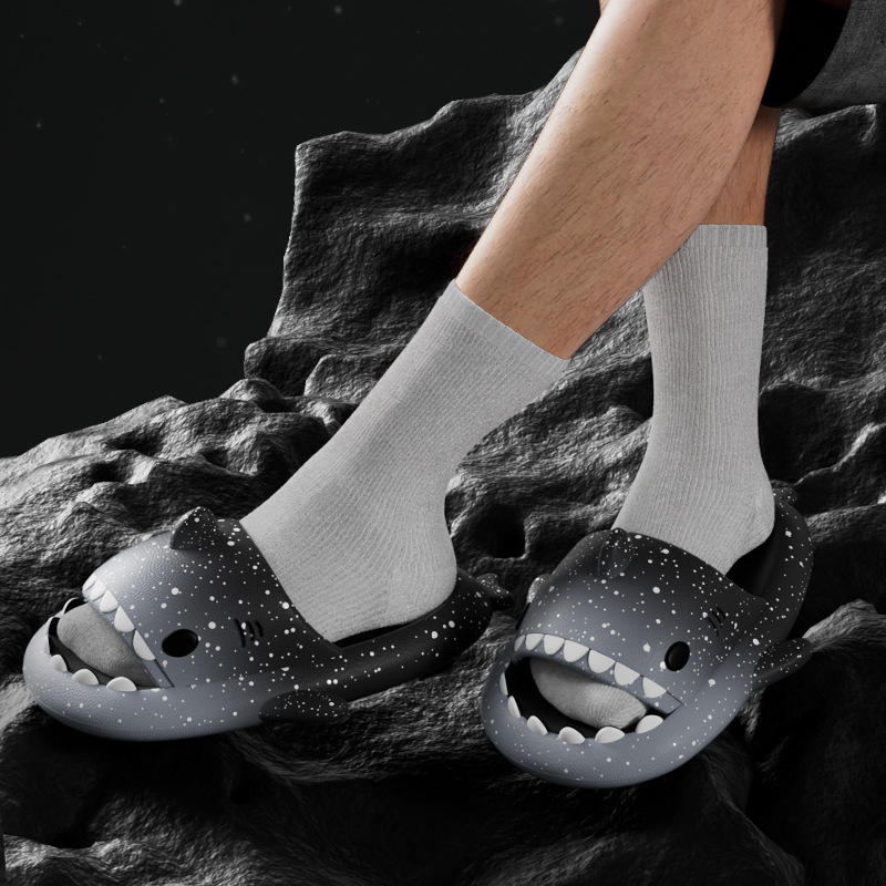 Cute Cartoon Shark Slippers Fo - Men Shoes Style บทวิจารณ์และราคา