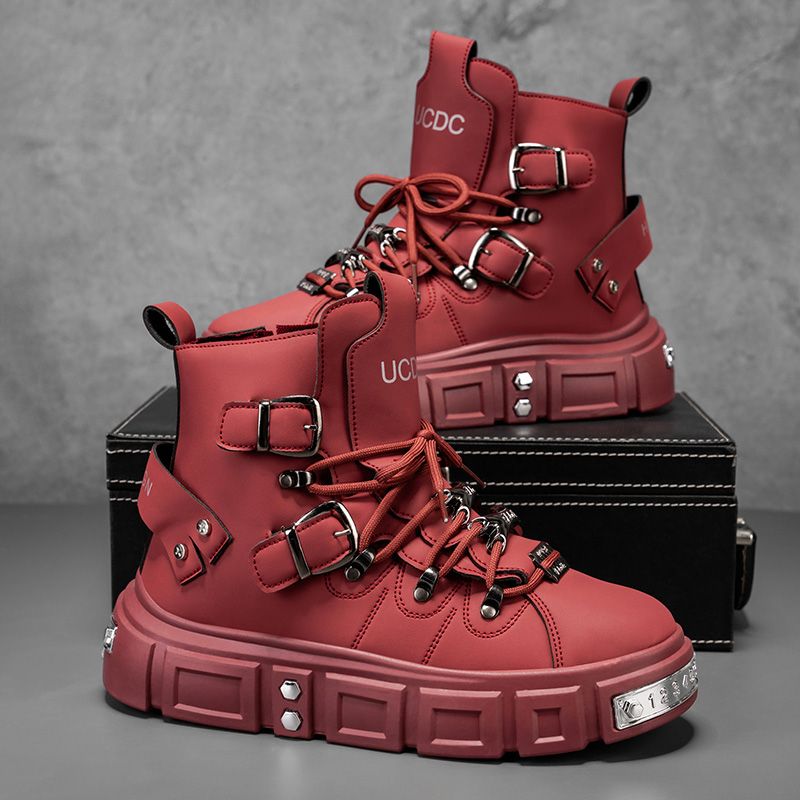 Original Brand Boots for Man P - Men Shoes Red บทวิจารณ์และราคา