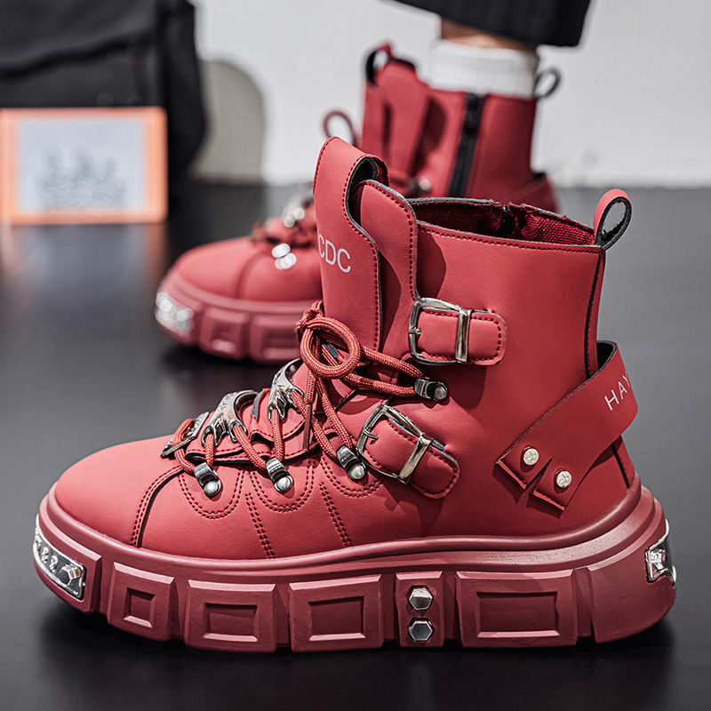 Original Brand Boots for Man P - Men Shoes Red บทวิจารณ์และราคา