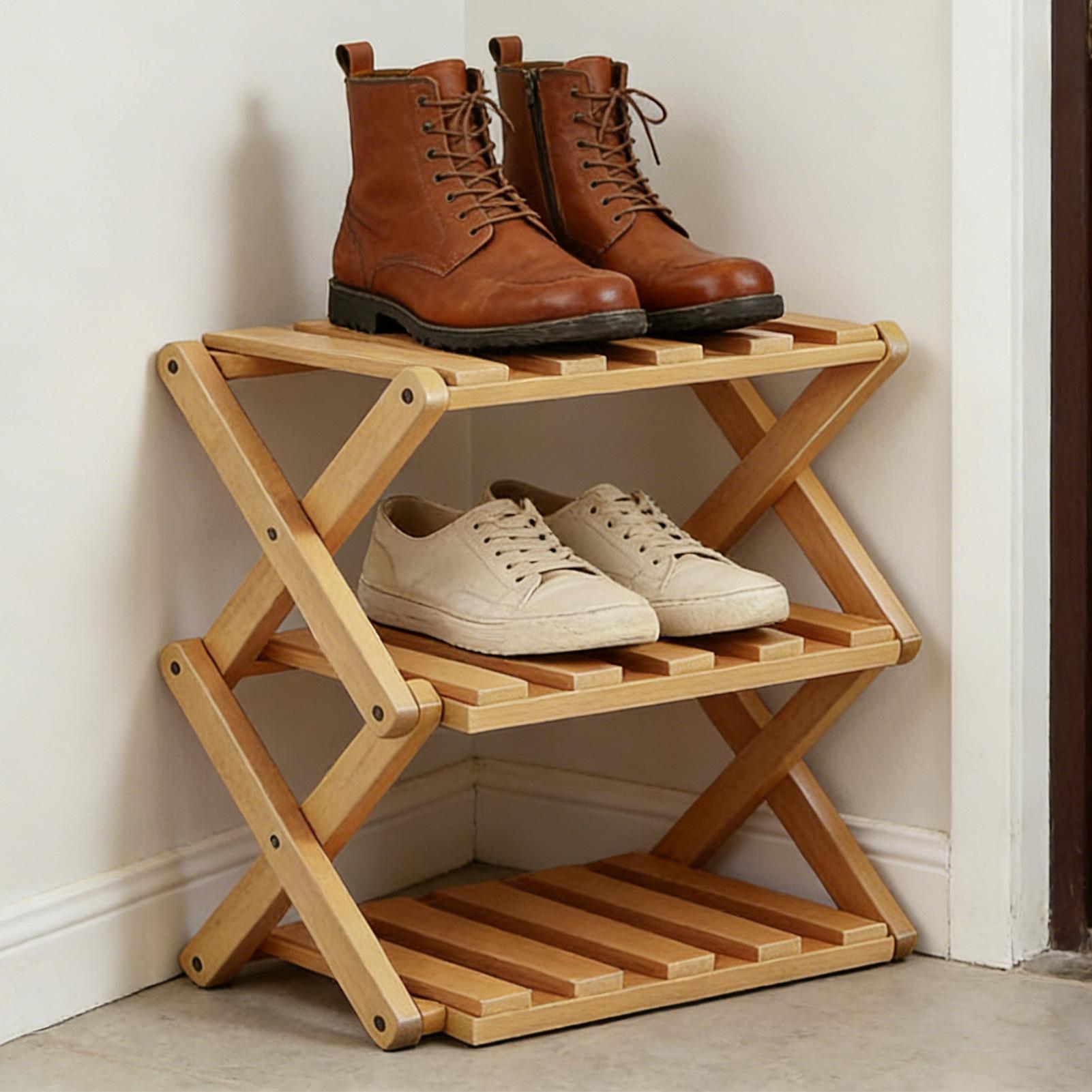 Wooden Shoe Racks 3-Tier Expan - Men Shoes Rack บทวิจารณ์และราคา