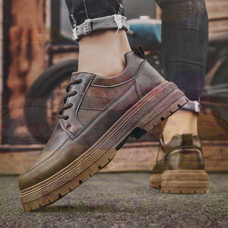 Dark Natural Leather Fashion T - Men Shoes Eu To Us Size บทวิจารณ์และราคา