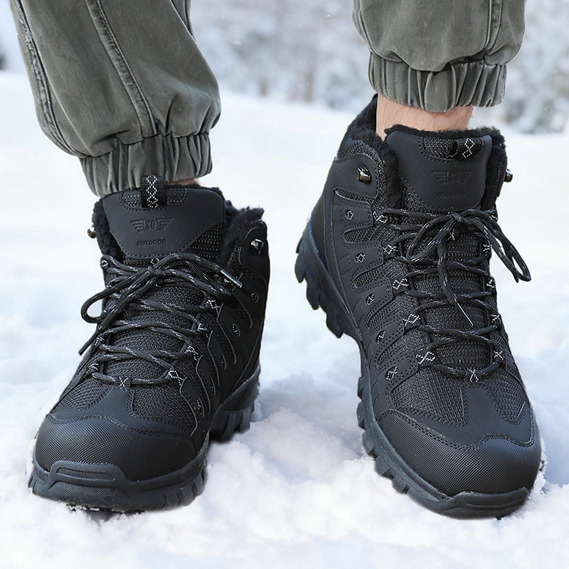 Winter Men's Boots Warm Plush  - Men Shoes Marks บทวิจารณ์และราคา