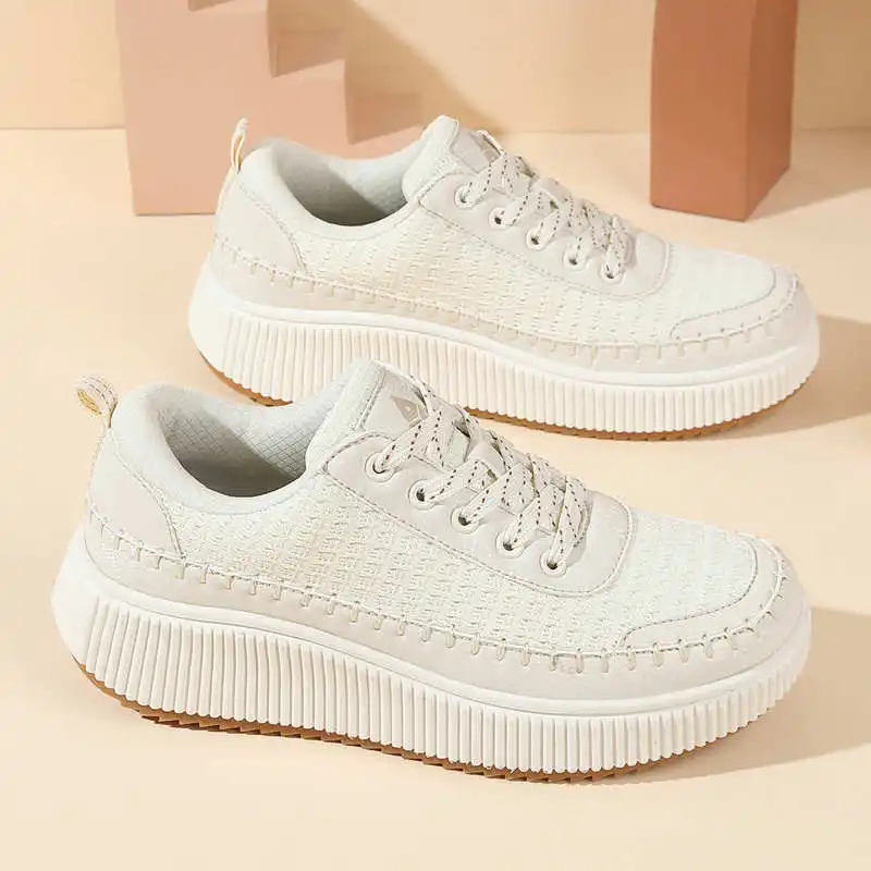 Brown Shoes Woman Flats Autumn - Men Shoes White Colour บทวิจารณ์และราคา