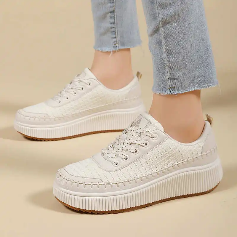 Brown Shoes Woman Flats Autumn - Men Shoes White Colour บทวิจารณ์และราคา