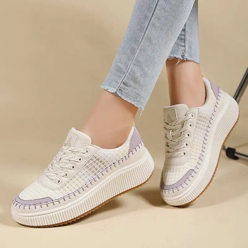 Brown Shoes Woman Flats Autumn - Men Shoes White Colour บทวิจารณ์และราคา