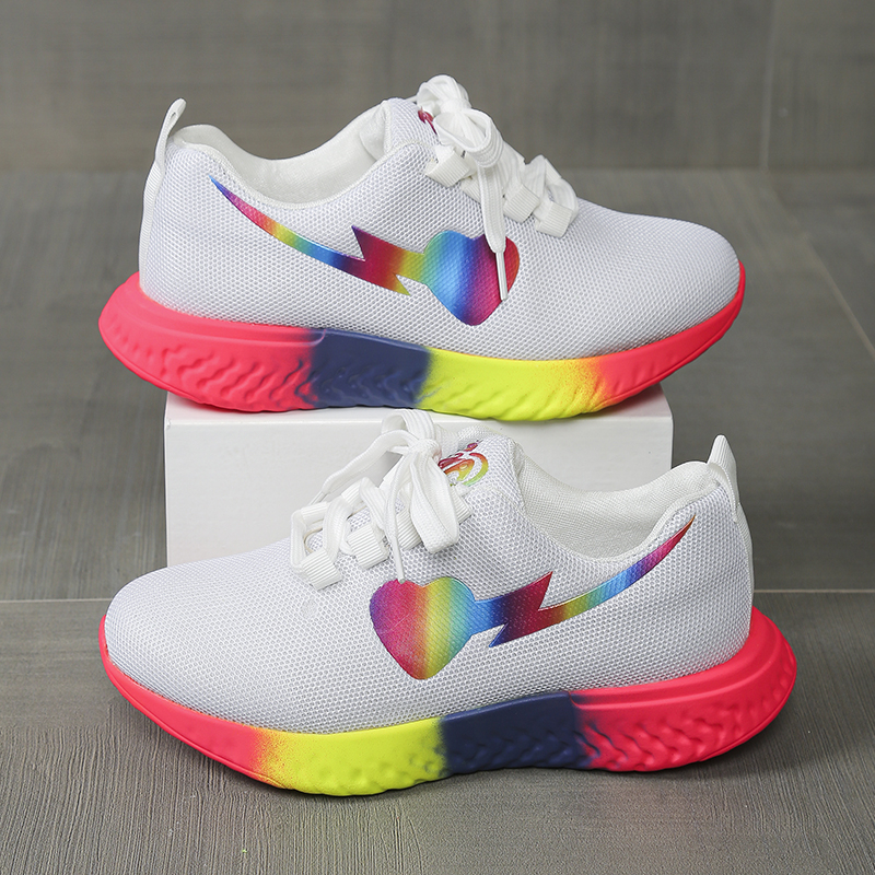 Women Rainbow Sole Light Sneak - Mesh Trainer Breathable บทวิจารณ์และราคา