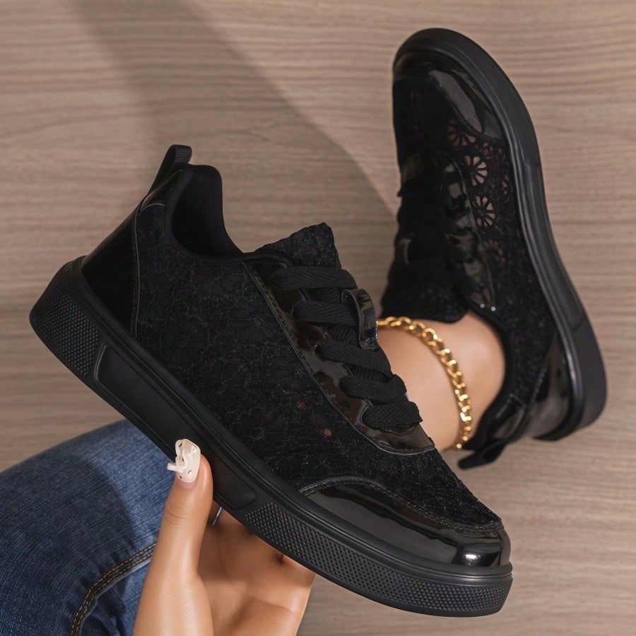 Women's White & Black Mesh Sne - Mesh Trainer Breathable บทวิจารณ์และราคา