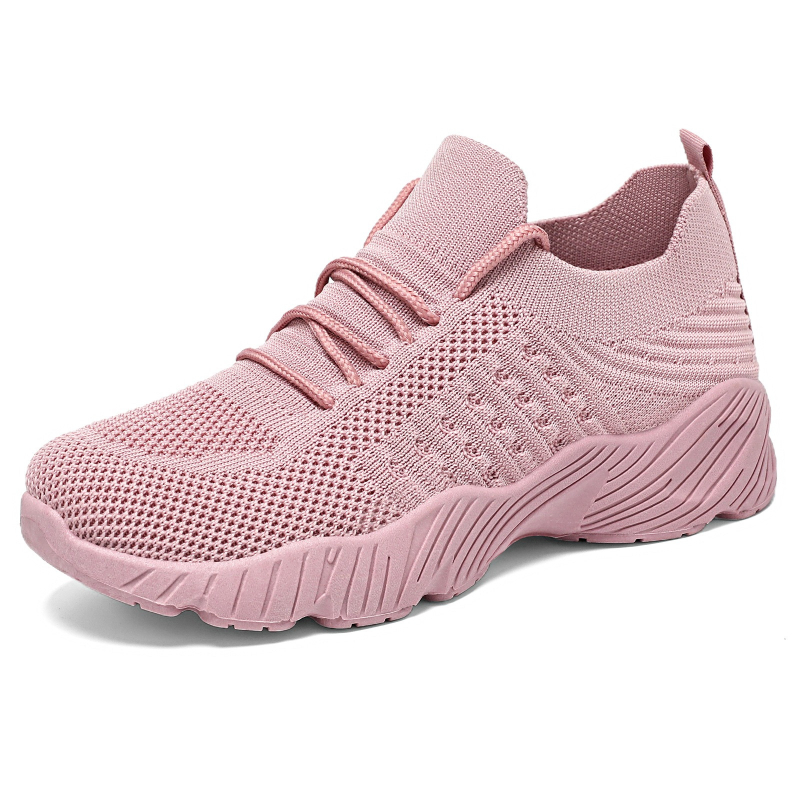 Women Solid Flying Weave Sneak - Mesh Trainer Breathable บทวิจารณ์และราคา
