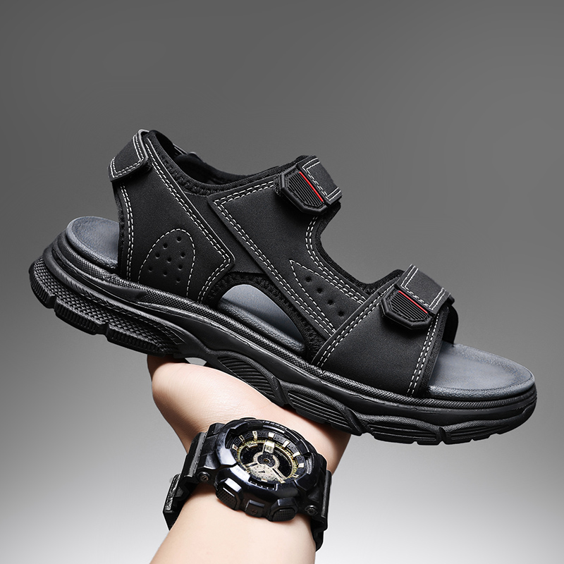 Men's Outdoor Sandals with Adj - Men Shoes Velcro บทวิจารณ์และราคา