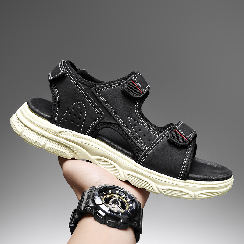 Men's Outdoor Sandals with Adj - Men Shoes Velcro บทวิจารณ์และราคา
