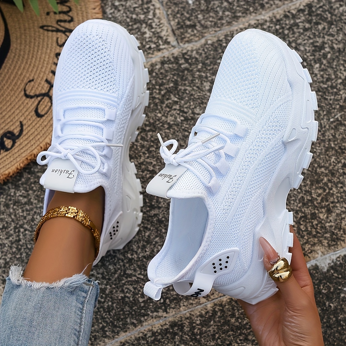 Breathable Knit Sneakers Fashi - Men Shoes Marks บทวิจารณ์และราคา
