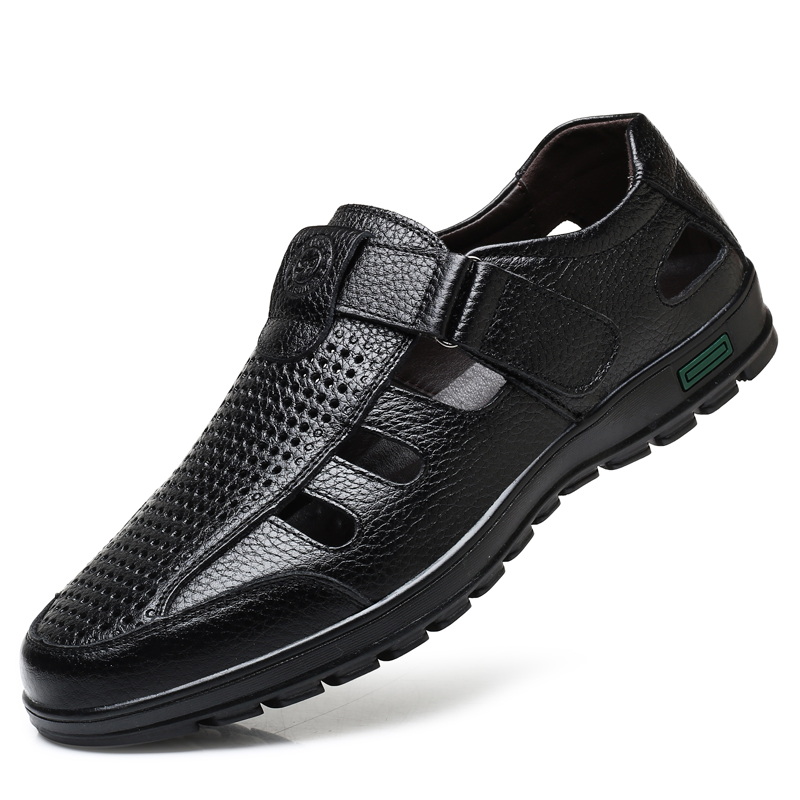 Men's Genuine Leather Sandals  - Men Shoes Eu To Us Size บทวิจารณ์และราคา