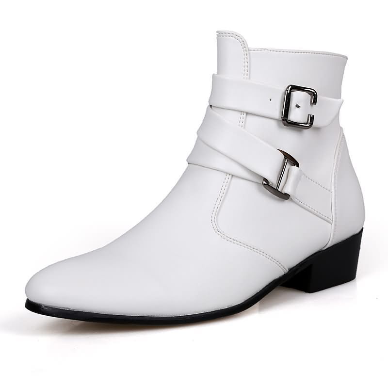 Luxury Men Boots Leather Chels - Men Shoes White Colour บทวิจารณ์และราคา