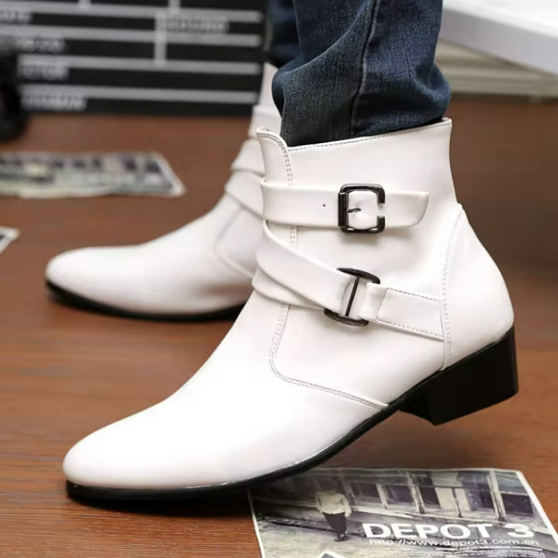 Luxury Men Boots Leather Chels - Men Shoes White Colour บทวิจารณ์และราคา