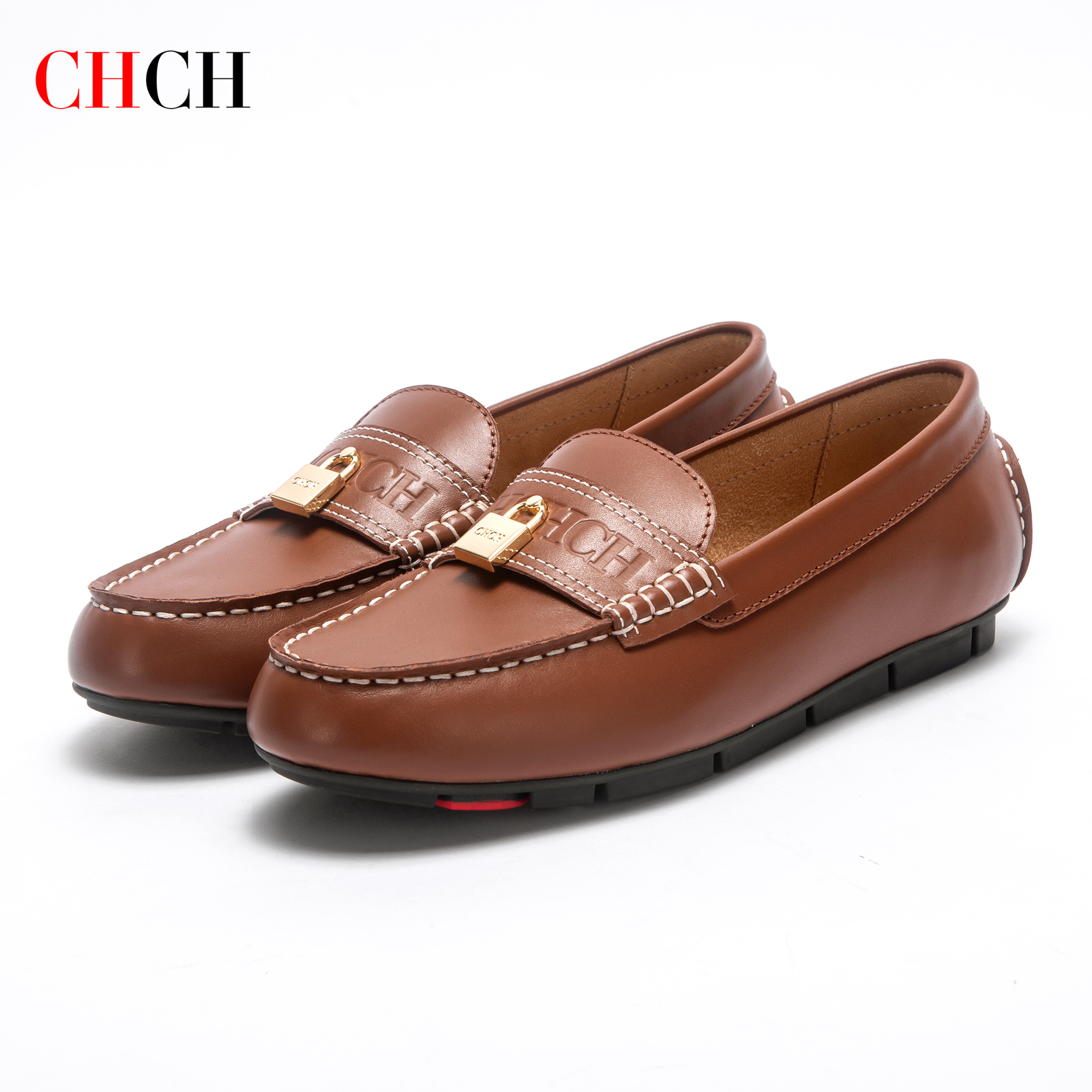 CHCH Women's Brown Flat Shoes  - Men Shoes Gucci บทวิจารณ์และราคา