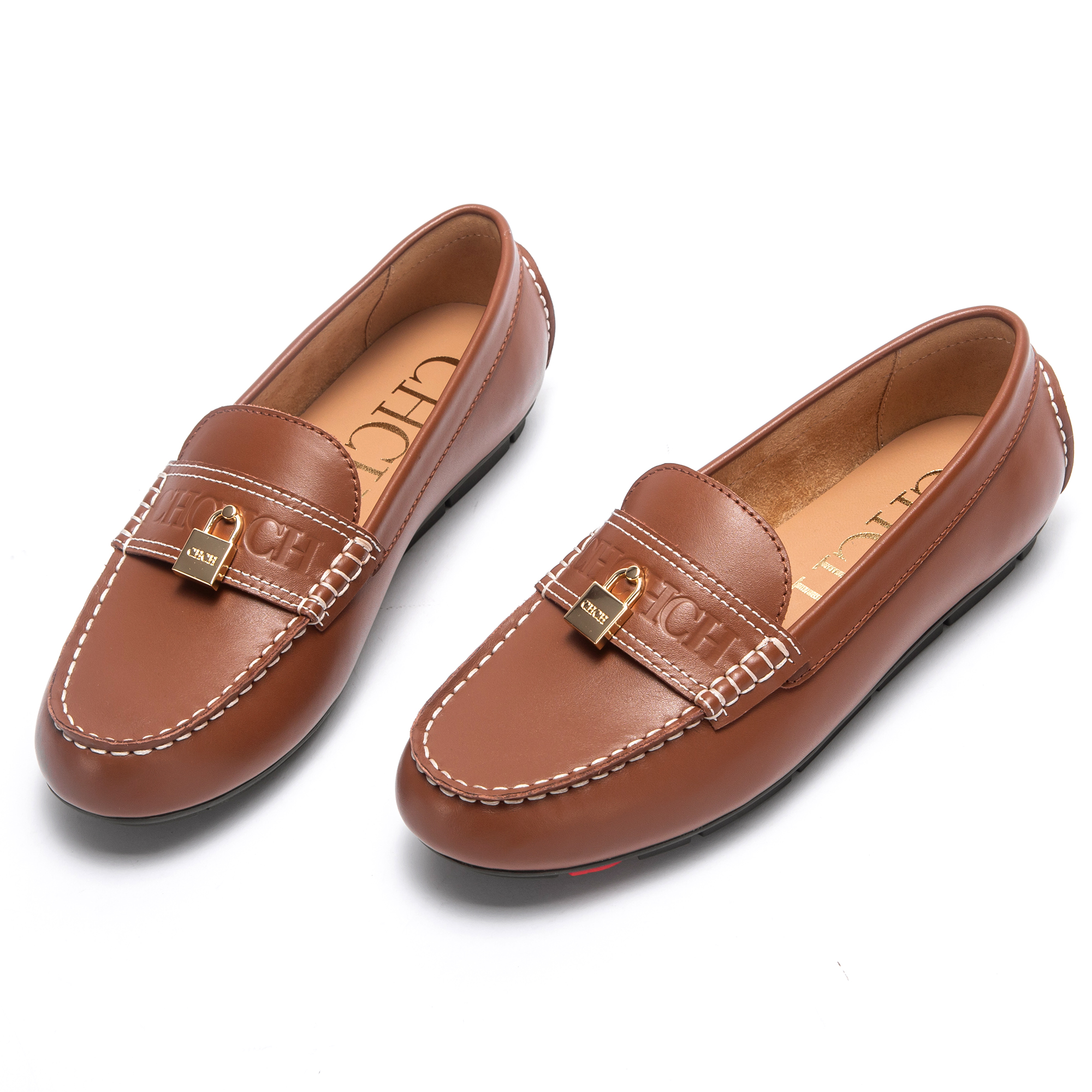 CHCH Women's Brown Flat Shoes  - Men Shoes Gucci บทวิจารณ์และราคา