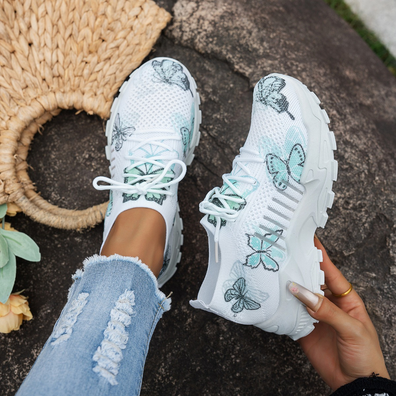 Women Butterfly Print Mesh Sne - Mesh Trainer Breathable บทวิจารณ์และราคา