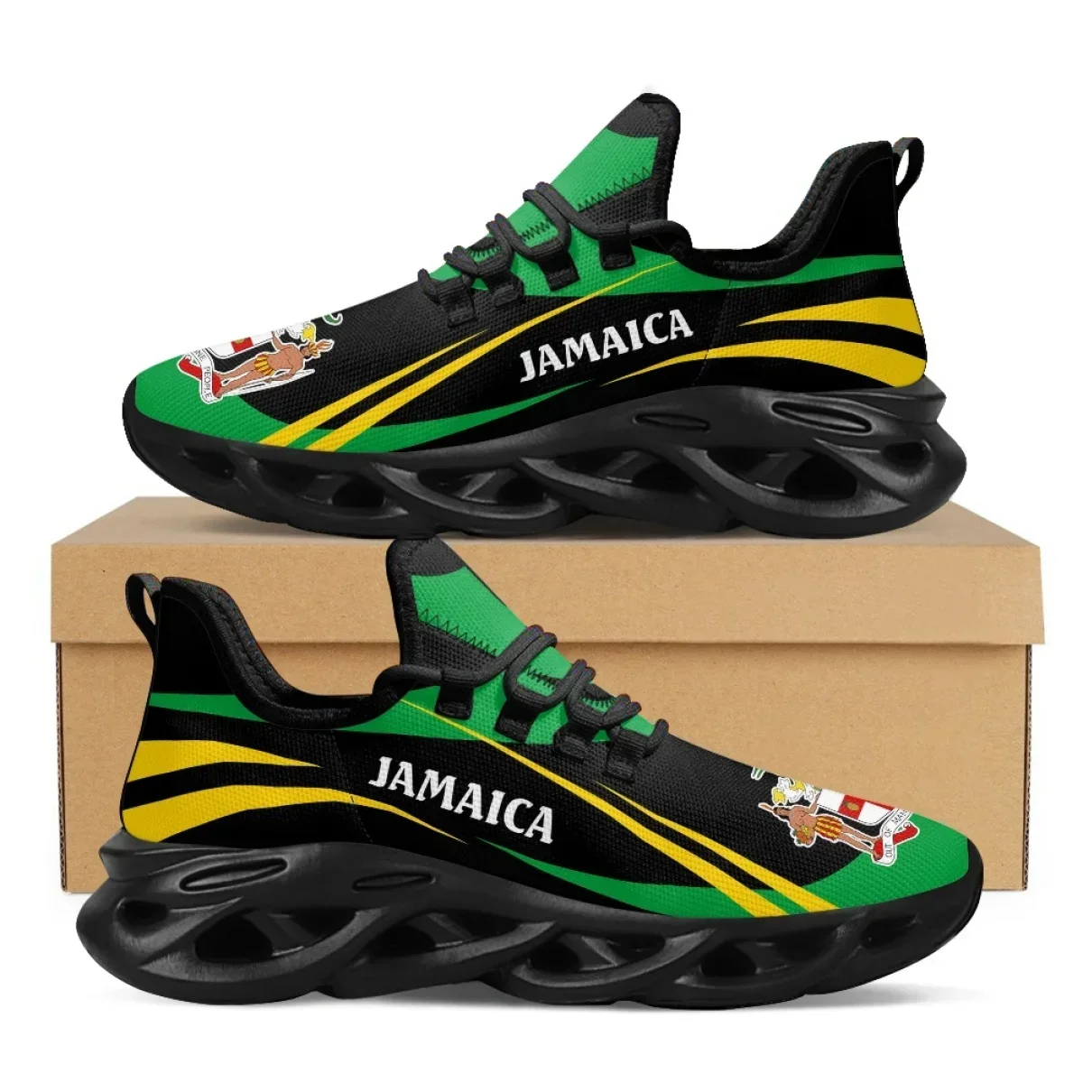 Jamaica Flag Print Shoes Men S - Mesh Trainer Breathable บทวิจารณ์และราคา