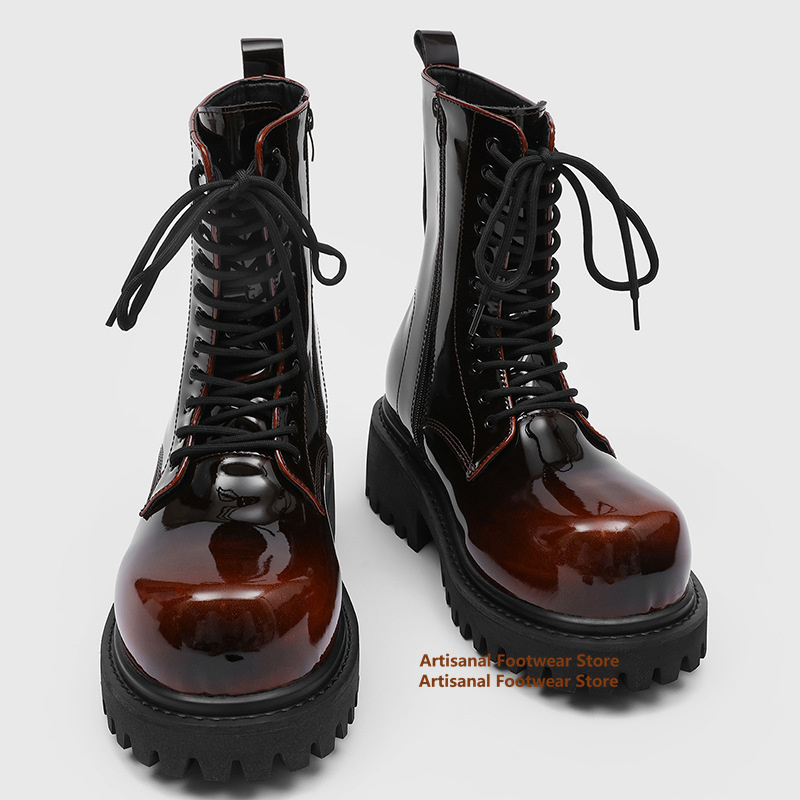 Gradient Colored Patent Leathe - Men Shoes Classic บทวิจารณ์และราคา