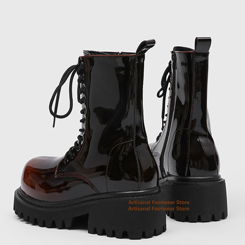 Gradient Colored Patent Leathe - Men Shoes Classic บทวิจารณ์และราคา