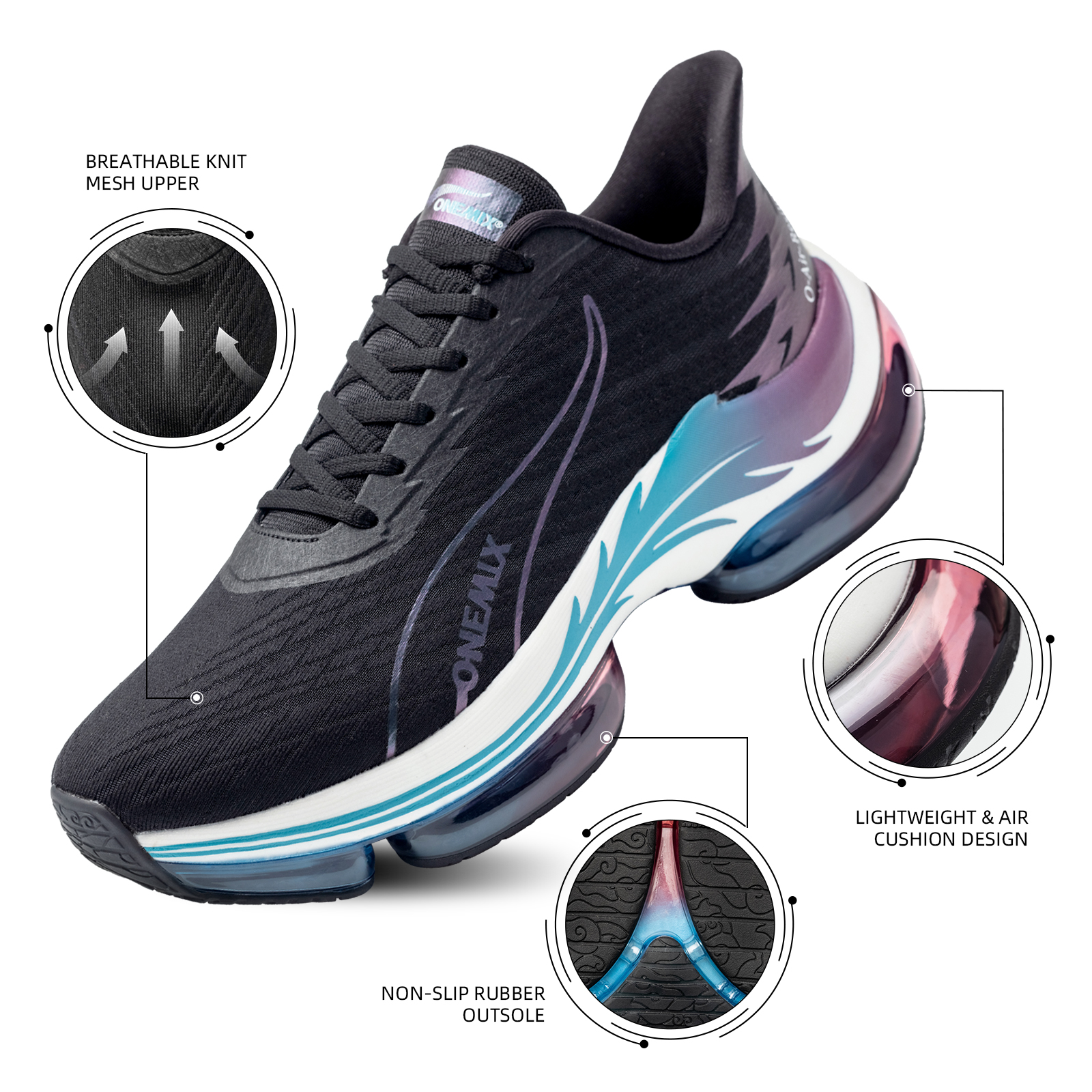 ONEMIX Men's Running Shoes Air - Men Shoes Eu To Us Size บทวิจารณ์และราคา