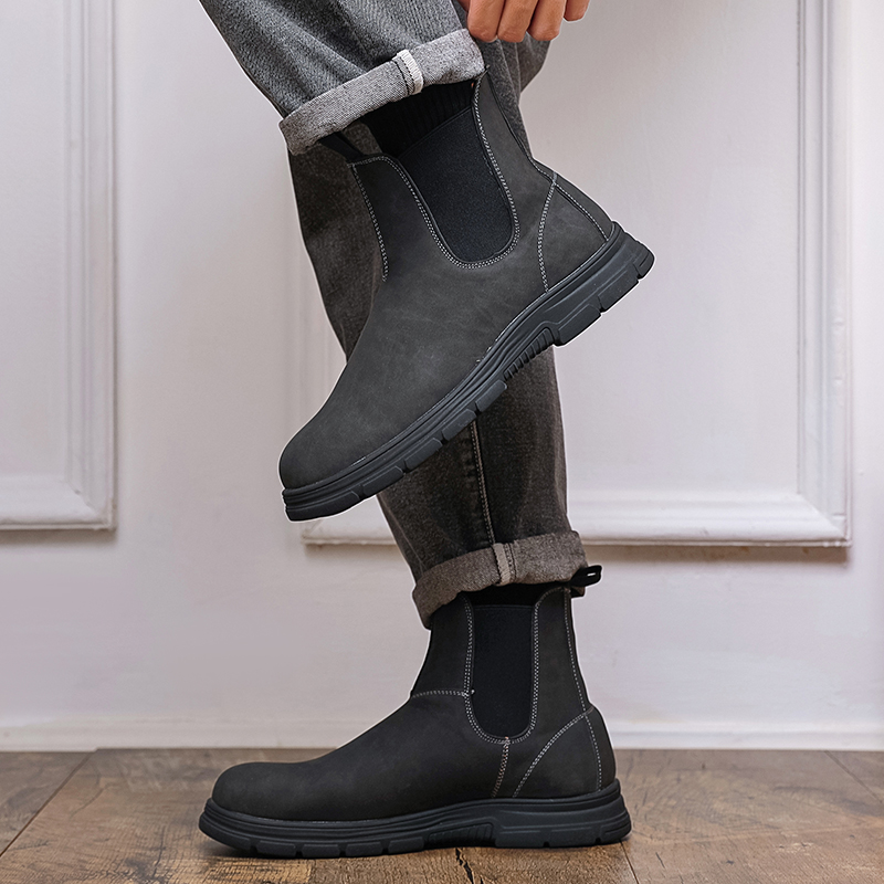 Men High Top Boots Thick Sole  - Men Shoes Classic บทวิจารณ์และราคา