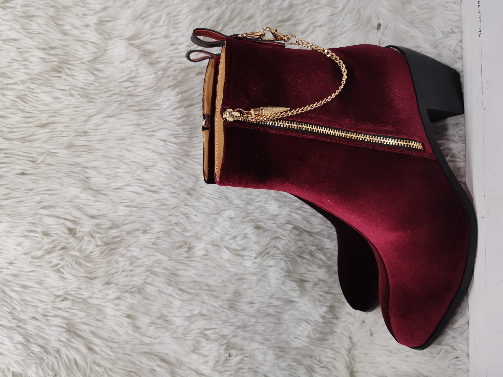 Suede Ankle Boots Gold Chain H - Men Shoes Red บทวิจารณ์และราคา