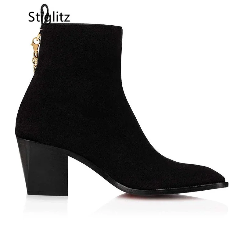 Suede Ankle Boots Gold Chain H - Men Shoes Red บทวิจารณ์และราคา