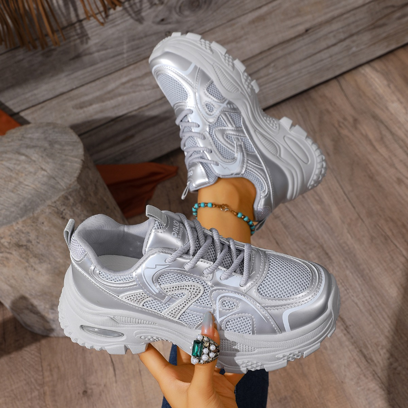 Thick Sole Chunky Sneakers Mes - Mesh Trainer Breathable บทวิจารณ์และราคา