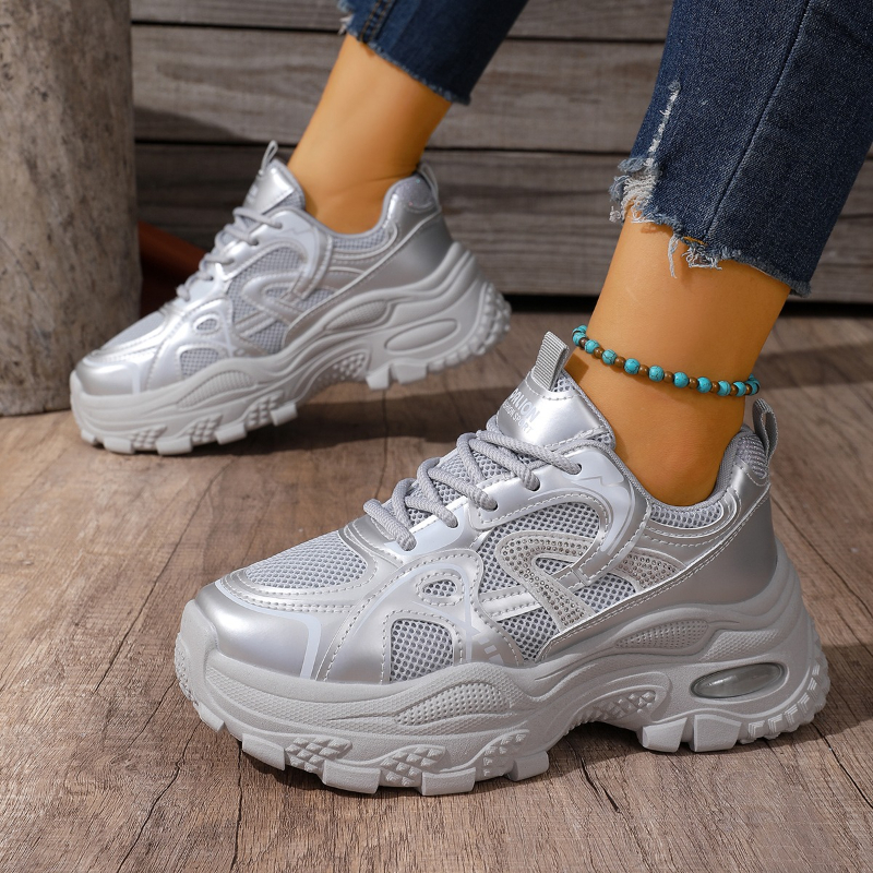 Thick Sole Chunky Sneakers Mes - Mesh Trainer Breathable บทวิจารณ์และราคา