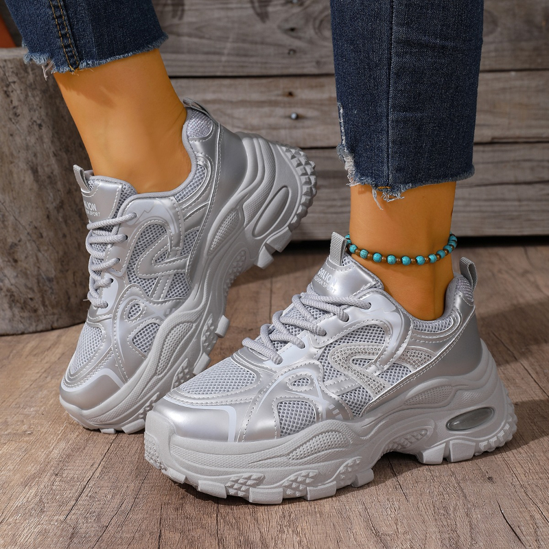 Thick Sole Chunky Sneakers Mes - Mesh Trainer Breathable บทวิจารณ์และราคา