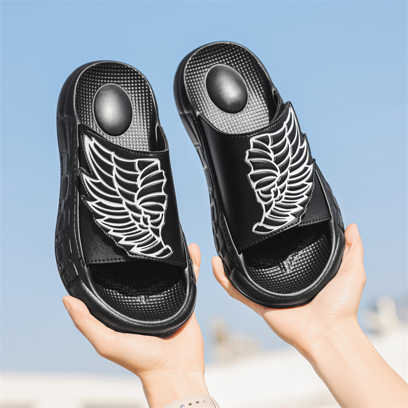 Mens Slide Slippers Adjustable - Men Shoes Velcro บทวิจารณ์และราคา